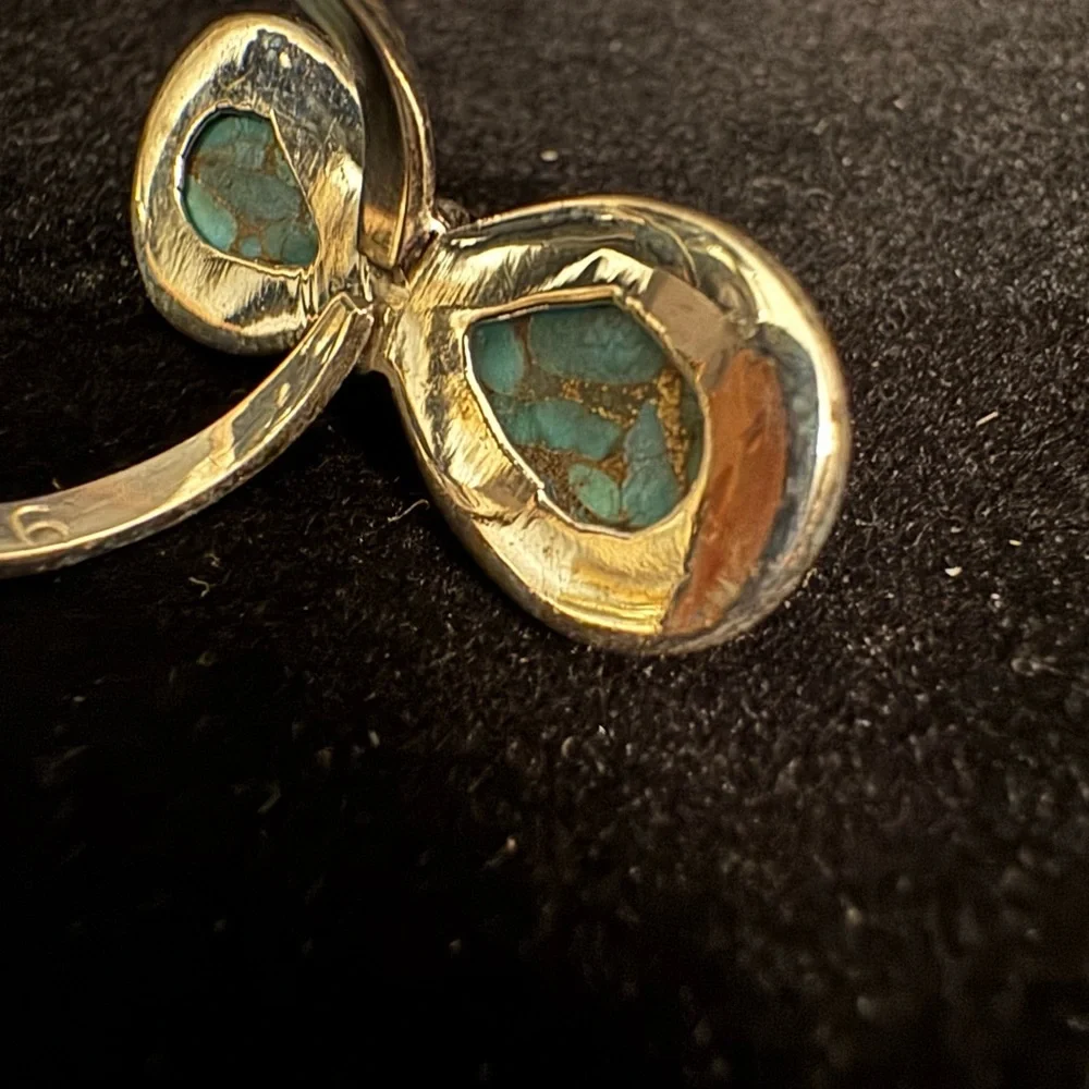 Turquoise‎ and sterling Silver Statement Ring